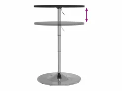 Mesa alta de bar madera ingeniería y acero negra 60x60x90 cm^Clicnbuy Best
