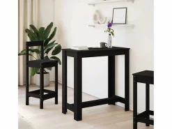 Clicnbuy Mesa alta de bar madera ingeniería negra 102x50x103,5 cm Negro