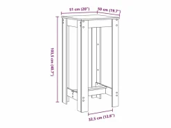 Clicnbuy Mesa alta de bar madera ingeniería hormigón 51x50x103,5 cm Gris Online