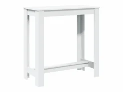 Clicnbuy Mesa alta de bar madera ingeniería blanca 102x50x103,5 cm Blanco Clearance
