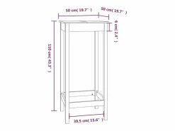 Mesa alta de bar madera maciza de pino 50x50x110 cm^Clicnbuy Sale
