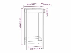 Clicnbuy Mesa alta de bar madera maciza de pino 50x50x110 cm Marru00f3n Discount