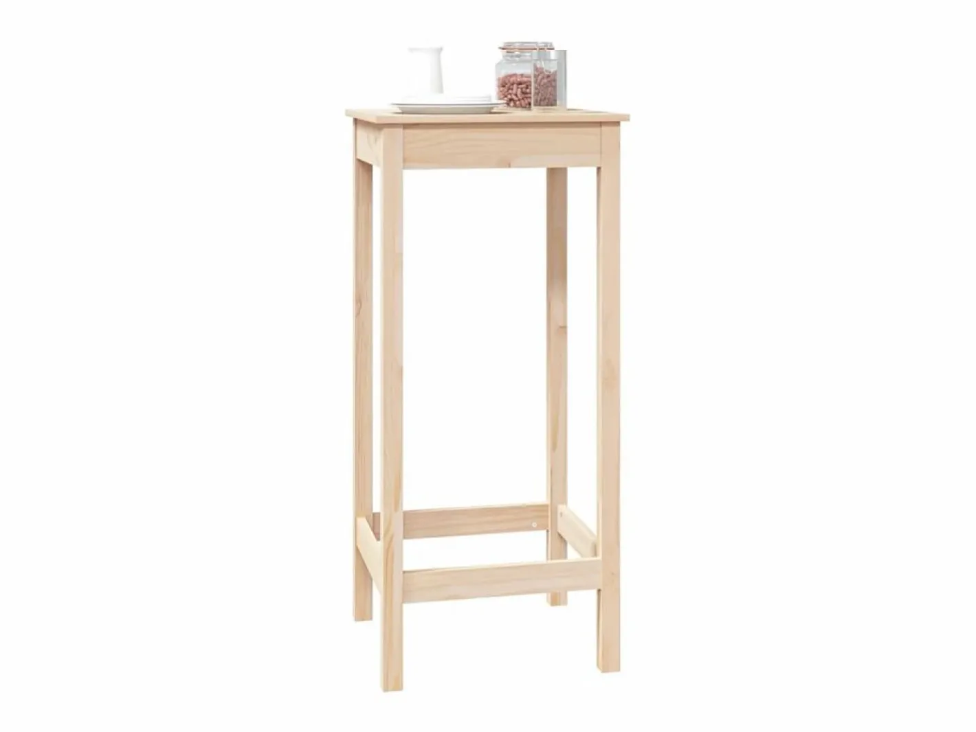 Mesa alta de bar madera maciza de pino 50x50x110 cm ES150907 Marru00f3n New