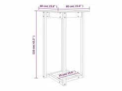 Clicnbuy Mesa Alta|Mesa alta de bar madera maciza de pino 60x60x110 cm