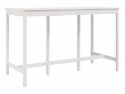 Clicnbuy Mesa alta de bar madera maciza de pino 180x80x110 cm Blanco Discount