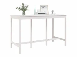 Clicnbuy Mesa alta de bar madera maciza de pino 180x80x110 cm Blanco Discount