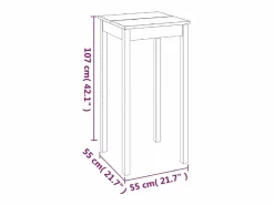 Mesa alta de bar negra de MDF 55x55x107 cm^Clicnbuy
