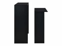 Mesa alta de cocina con 2 encimeras negra 130x40x120 cm^Clicnbuy Hot