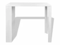 Clicnbuy Mueble Bar|Mesa alta de cocina con estantes para botellas blanca brillante