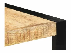 Clicnbuy Mueble Bar|Mesa alta de cocina de madera maciza de mango 140x70x110 cm
