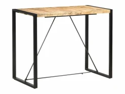 Clicnbuy Mueble Bar|Mesa alta de cocina de madera maciza de mango 140x70x110 cm