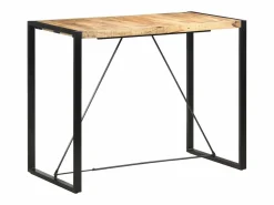 Clicnbuy Mueble Bar|Mesa alta de cocina de madera maciza de mango 140x70x110 cm