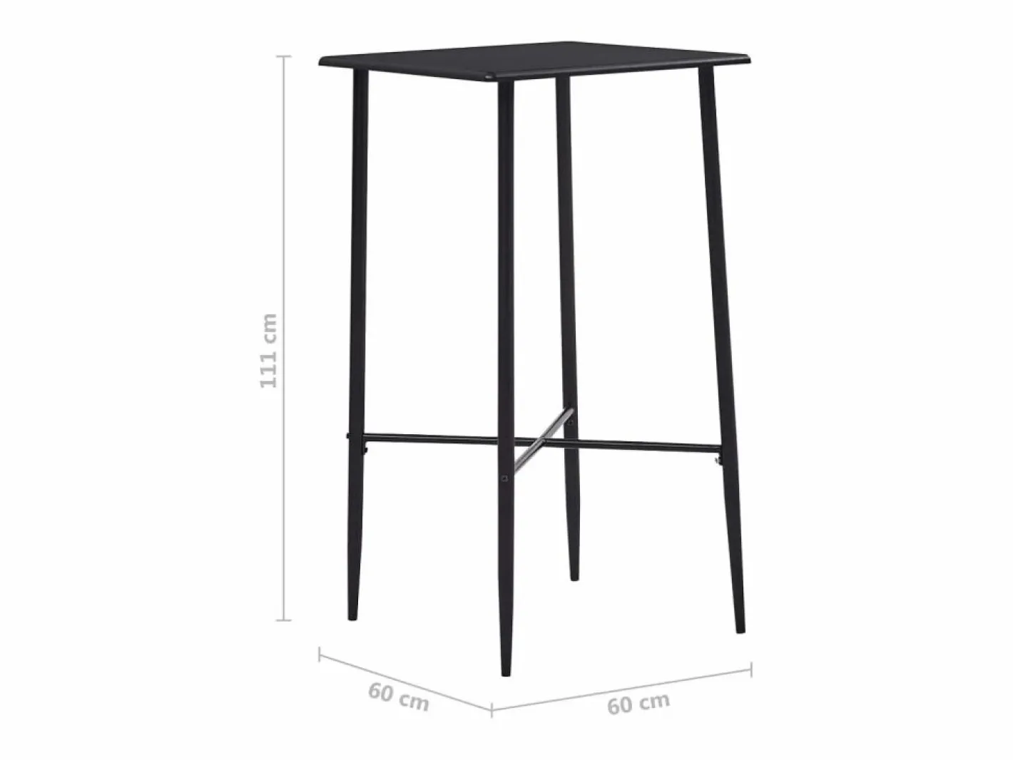 Clicnbuy Mueble Bar|Mesa alta de cocina MDF 60x60x111 cm