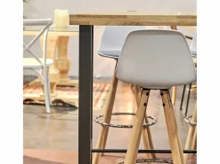 ADEC Mesa Alta|Mesa alta de comedor Loft diseño nórdico roble Nordish/negro 100x120x70 cm