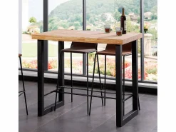ADEC Mesa Alta|Mesa alta de comedor Loft diseño nórdico roble Nordish/negro 100x120x70 cm