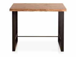 ADEC Mesa alta de comedor Loft diseño nórdico roble American/negro 100x120x70 cm Color natural oscuro Clearance
