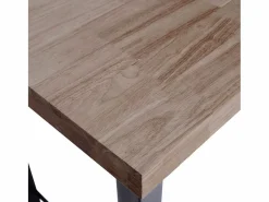 ADEC Mesa alta de comedor Loft diseño nórdico roble American/negro 100x120x70 cm Color natural oscuro Clearance