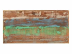 Clicnbuy Mesa Alta|Mesa alta de hierro y madera maciza reciclada 110x55x107 cm