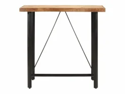 Mesa alta de hierro y madera maciza de mango 110x55x107 cm^vidaxl New