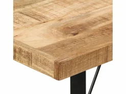 Mesa alta de hierro y madera maciza de mango 110x55x107 cm^vidaxl New
