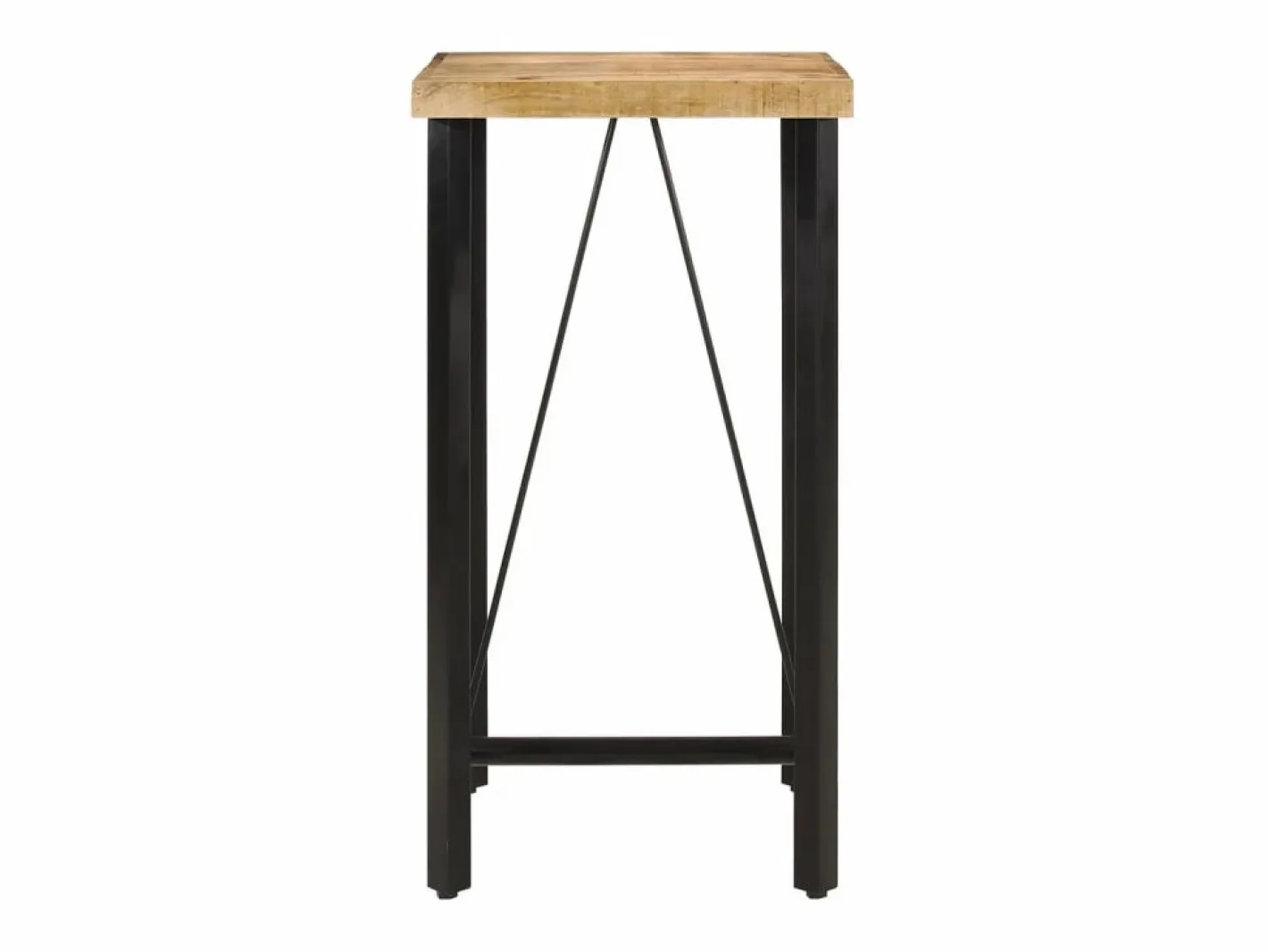 vidaxl Mesa alta de hierro y madera maciza de mango 55x55x107 cm Color natural claro
