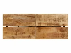 Mesa alta de hierro y madera maciza de mango 180x70x107 cm^Clicnbuy Online