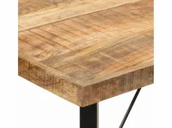 Mesa alta de hierro y madera maciza de mango 180x70x107 cm^Clicnbuy Online