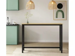 MB Muebles Bonitos Mesa Alta|Mesa alta para Cocina Comedor en Negro y Sonoma 140x40x100cm Ani