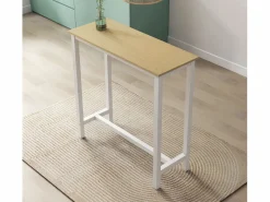 MB Muebles Bonitos Mesa Alta|Mesa alta para Cocina Comedor en Blanco y Sonoma 100x40x100cm Ani