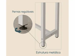 MB Muebles Bonitos Mesa Alta|Mesa alta para Cocina Comedor en Blanco y Sonoma 100x40x100cm Ani