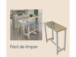 MB Muebles Bonitos Mesa Alta|Mesa alta para Cocina Comedor en Blanco y Sonoma 100x40x100cm Ani