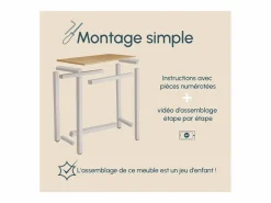 MB Muebles Bonitos Mesa alta para Cocina Comedor en Blanco y Sonoma 120x40x100cm Ani Color natural claro / Blanco Outlet