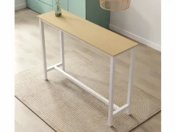 MB Muebles Bonitos Mesa Alta|Mesa alta para Cocina Comedor en Blanco y Sonoma 140x100x40cm Ani