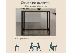 MB Muebles Bonitos Mesa Alta|Mesa alta para Cocina Comedor en Negro y Sonoma 120x40x100cm Ani