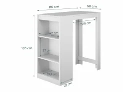 Mesa alta para Cocina Comedor en 110x50x103cm Kyra^MB Muebles Bonitos Best