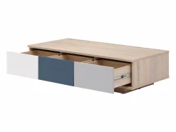 Vente-unique Mesa De Centro|Mesa auxiliar con 3 cajones y 1 estante - Multicolor - FILUTIA