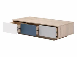 Vente-unique Mesa De Centro|Mesa auxiliar con 3 cajones y 1 estante - Multicolor - FILUTIA
