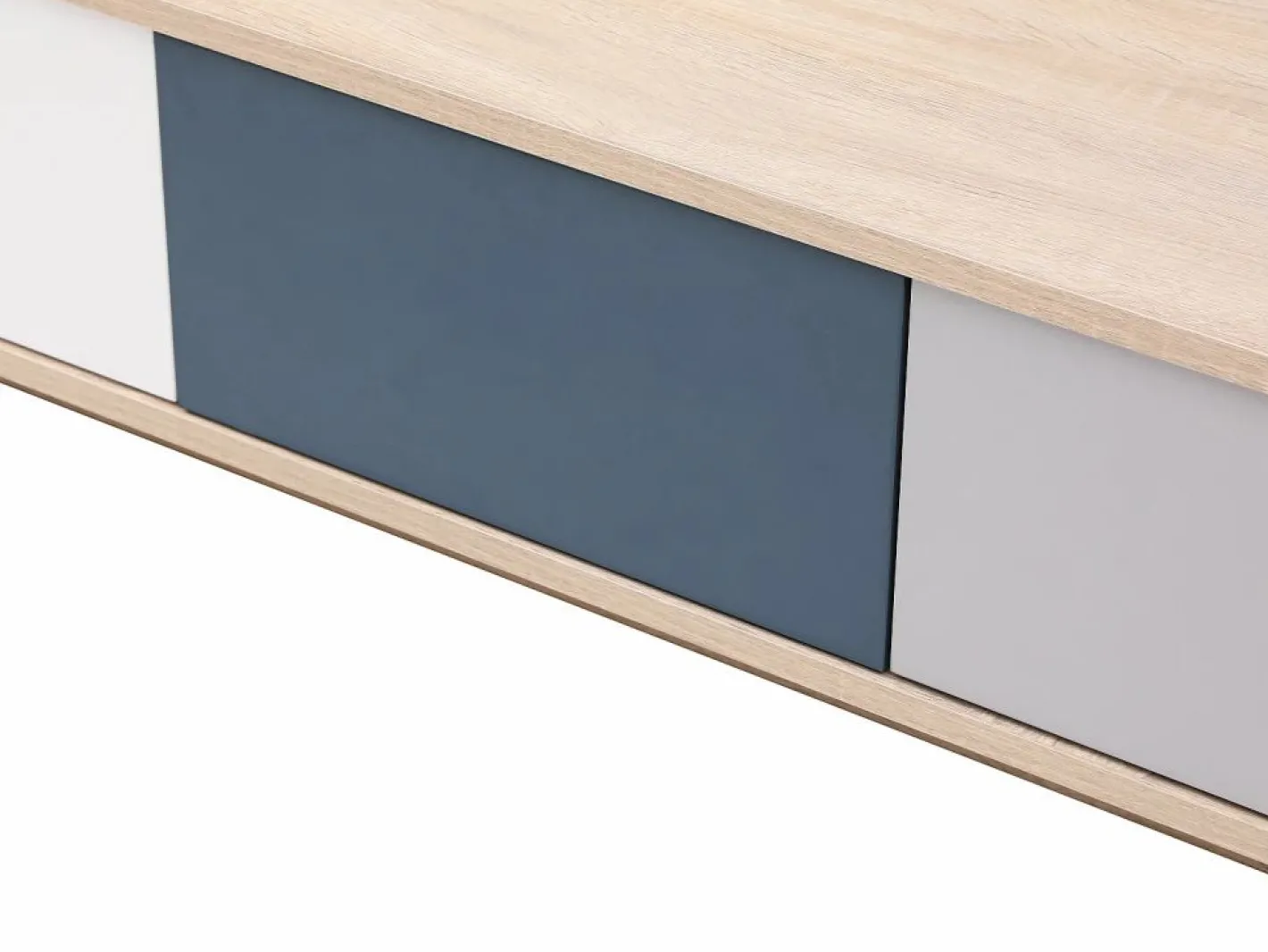 Vente-unique Mesa De Centro|Mesa auxiliar con 3 cajones y 1 estante - Multicolor - FILUTIA