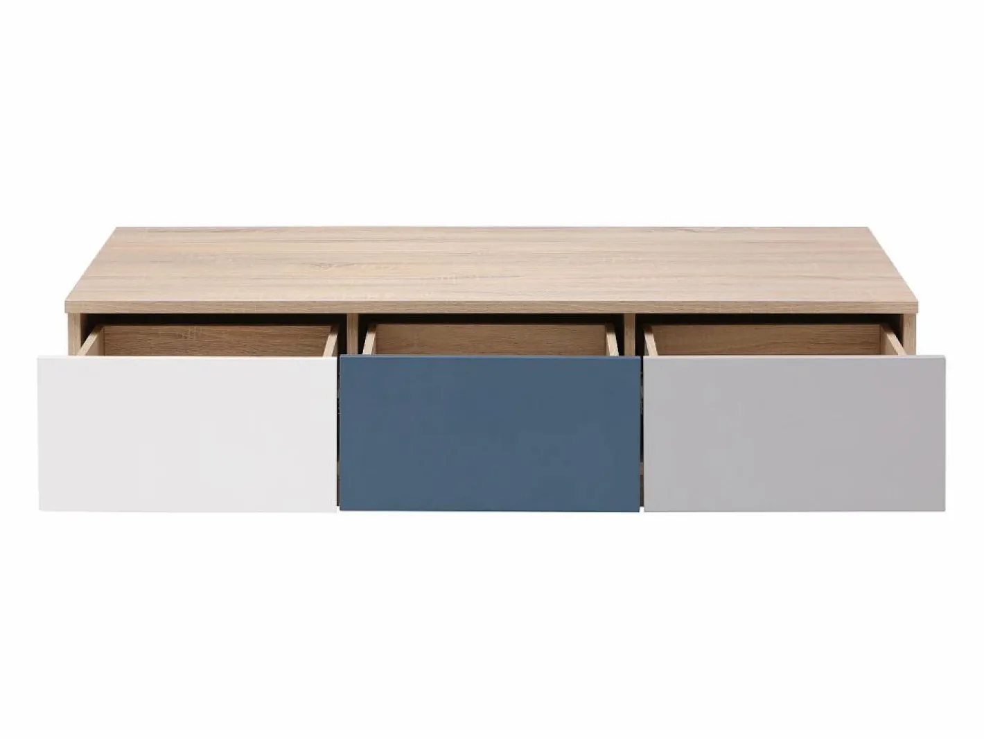 Vente-unique Mesa De Centro|Mesa auxiliar con 3 cajones y 1 estante - Multicolor - FILUTIA
