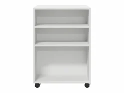 Mesa auxiliar con ruedas blanca 55x60x78 cm madera de ingeniería Blanco