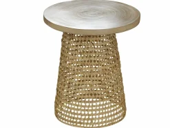 Casâme Mesa Auxiliar|Mesa auxiliar con tabla de bambú pata ratán