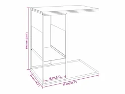 Clicnbuy Mesa auxiliar de madera contrachapada 55x36x59,5 cm Negro Clearance