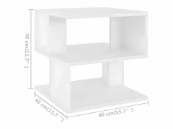 Clicnbuy Mesa auxiliar de madera contrachapada 40x40x40 cm Blanco Sale