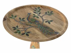 Mesa auxiliar de madera de mango con detalles pintados a mano^Giner y colomer Sale