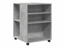 Armario Oficina|Mesa auxiliar de madera de ingeniería hormigón con ruedas