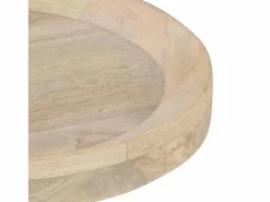 Clicnbuy Mesa auxiliar de madera maciza de mango Ø40x45 cm Marru00f3n Outlet