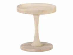 Clicnbuy Mesa auxiliar de madera maciza de mango Ø40x45 cm Marru00f3n Outlet
