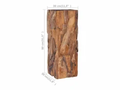 vidaxl Mesa auxiliar de madera maciza de teca 30x30x80 cm Color natural claro Hot