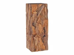 vidaxl Mesa auxiliar de madera maciza de teca 30x30x80 cm Color natural claro Hot