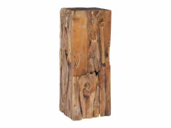 vidaxl Mesa auxiliar de madera maciza de teca 30x30x80 cm Color natural claro Hot